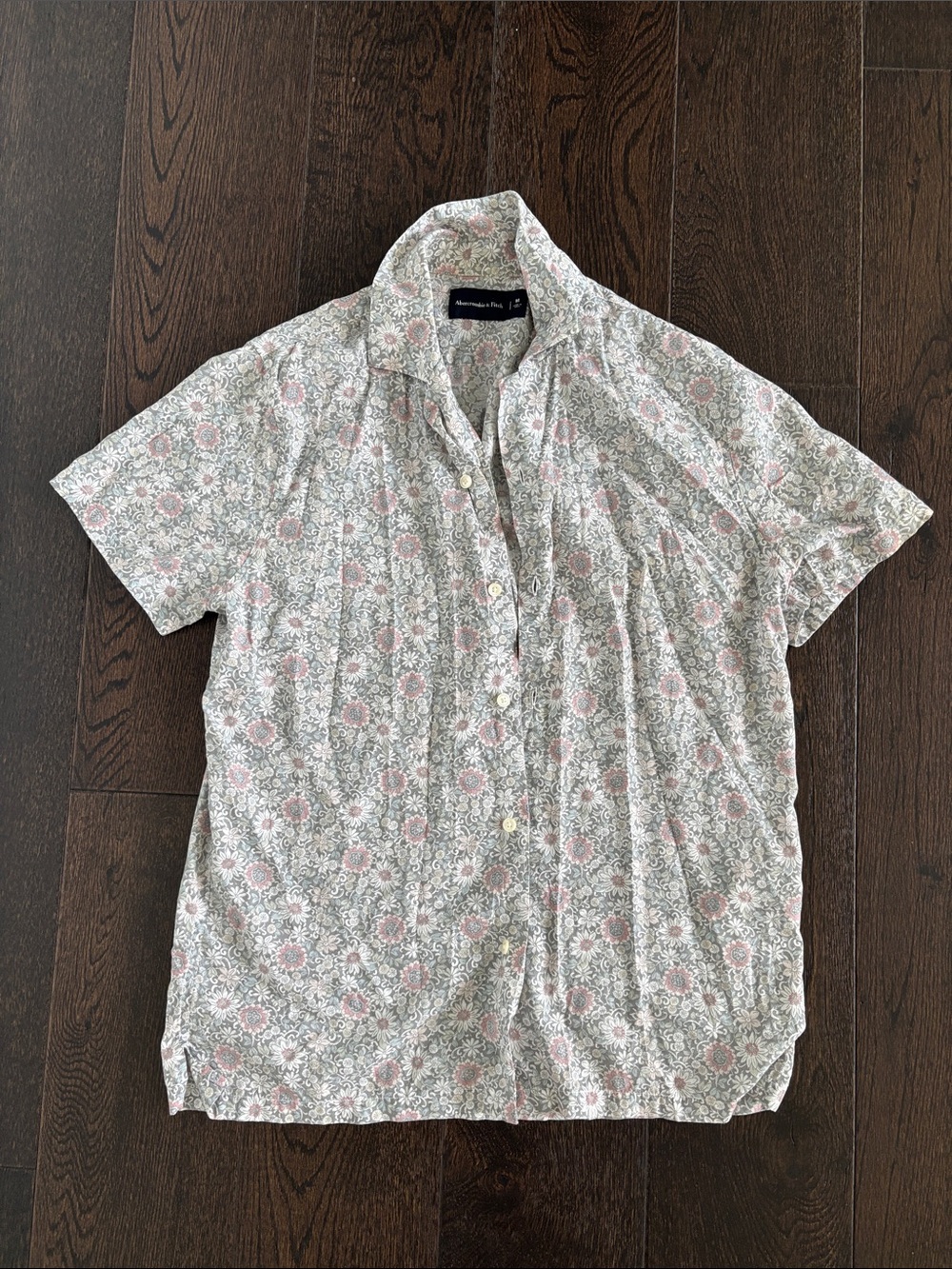 Short-Sleeve Floral Button-Up Shirt